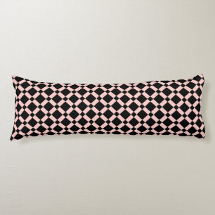 Retro Checkerboard, zwart en roze Lichaamskussen