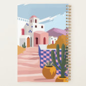 Retro Checkered Griekenland Architectuur Gepersona Planner (Achterkant)