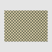 Retro Checkered in Olive Green and Cream Tissue Pa Tissuepapier (Voorkant)