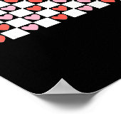 Retro Checkered Red And Nk Hearts Valentines Day Poster (Hoek)