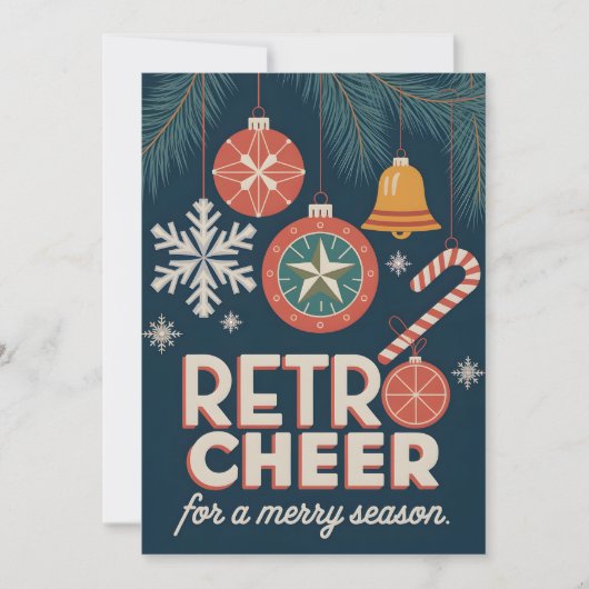 Retro Cheer - Kerst Kaart (Voorkant)