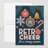 Retro Cheer - Kerst Kaart (Voorkant / Achterkant)