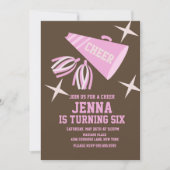 Retro Cheerleading Feest Verjaardagsuitnodiging (Voorkant)