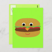 Retro Cheeseburger Briefkaart (Voorkant / Achterkant)
