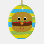 Retro Cheeseburger Keramisch Ornament (Rechts)