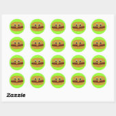 Retro Cheeseburger Ronde Sticker (Vel)