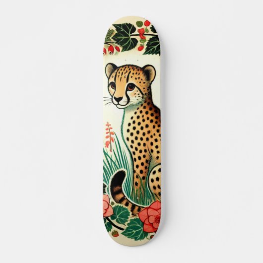 Retro Cheetah Skateboard (Voorkant)