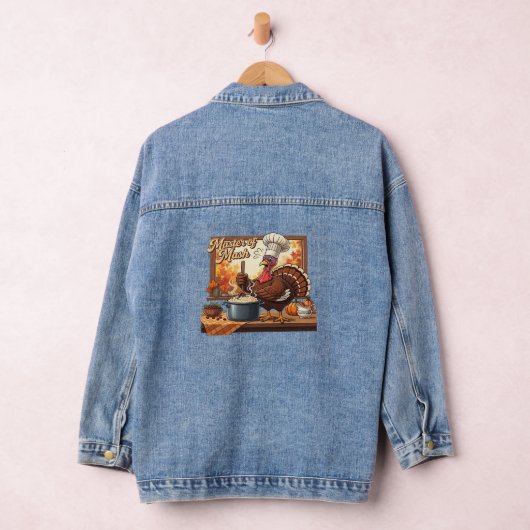 Retro Chef Turkije Thanksgiving Classic T-shirt Denim Jacket (Hangar)
