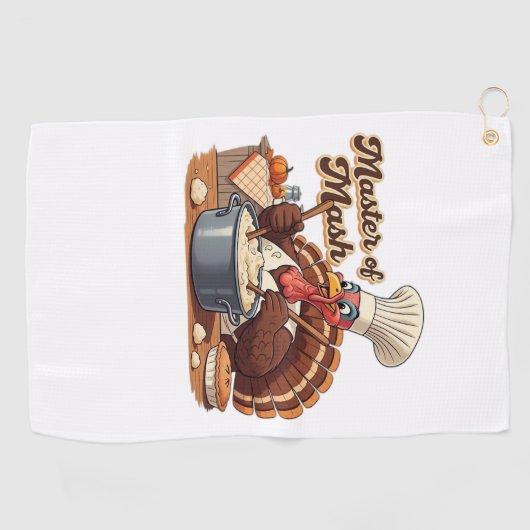 Retro Chef Turkije Thanksgiving Oversized T-shirt Golfhanddoek (Horizontaal)