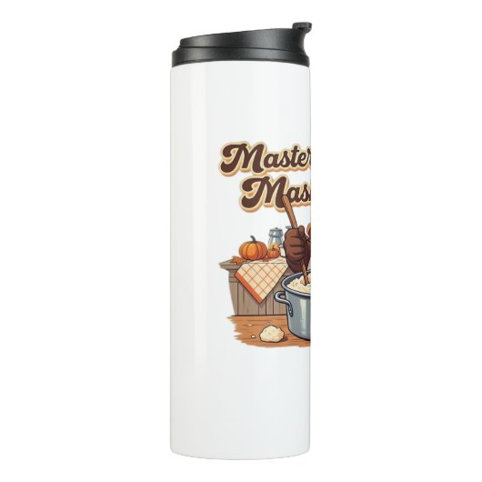 Retro Chef Turkije Thanksgiving Oversized T-shirt Thermosbeker (Gedraaid links)