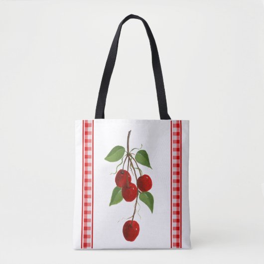 Retro Cherries Canvas tas (Voorkant)