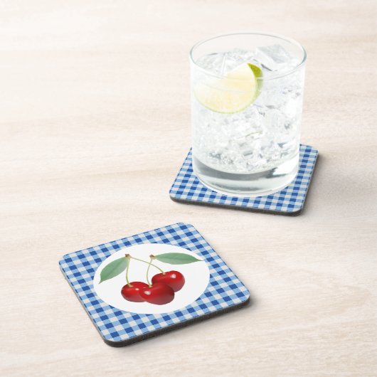 Retro Cherries Cork Onderzetters (Rechterzijde)