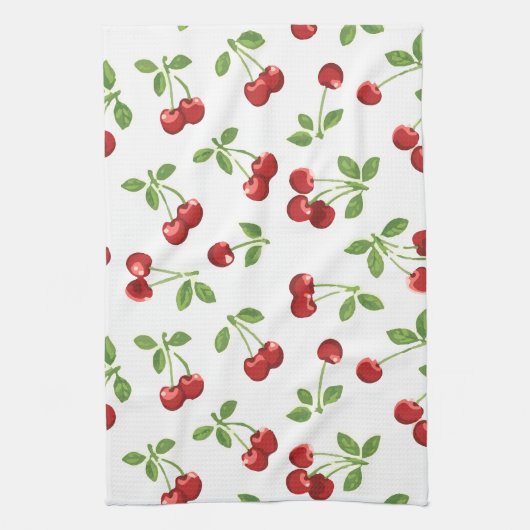 Retro Cherries Kitchen Towel Theedoek (Verticaal)