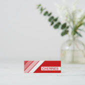 retro CHERRIES Mini Visitekaartje (Staand voorkant)