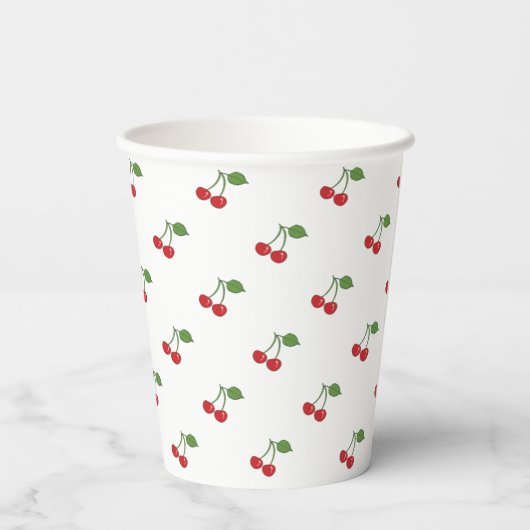 Retro Cherries Pattern Cup Papieren Bekers (Achterkant)