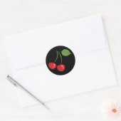 Retro Cherries Ronde Sticker (Envelop)