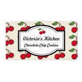 Retro Cherry - Aangepaste keuken-cadeaulabels voor Etiket (Voorkant)