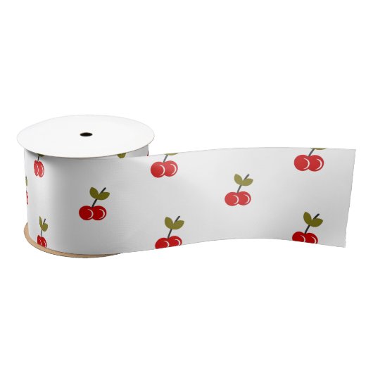 Retro Cherry Berry 1e Verjaardag Rood en groen Lint (Spoel)