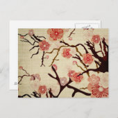 Retro Cherry Blossom Briefkaart (Voorkant / Achterkant)