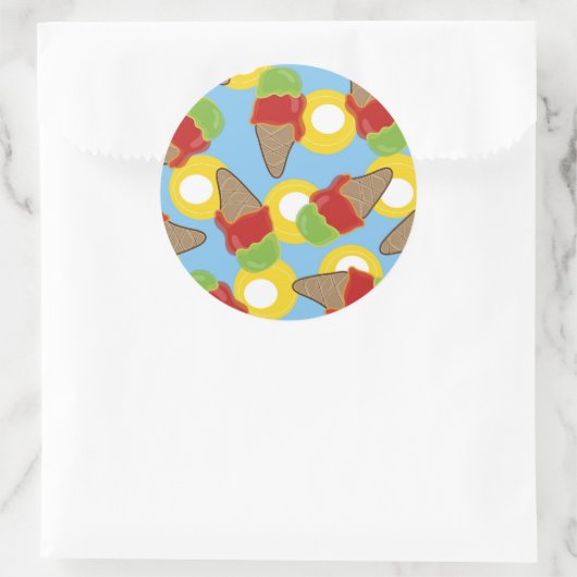 Retro Cherry en Limoen Ice Cream Sticker (Tas)