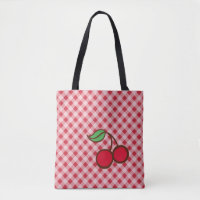 Retro Cherry En vichy Purse Beach Sac fourre-tout 
