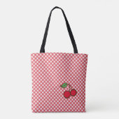 Retro Cherry En vichy Purse Sac fourre-tout Cadeau (Dos)