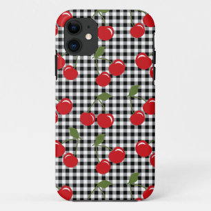 Retro Cherry Gingham iPhone 11 Hoesje