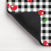 Retro Cherry Gingham Schattige Rood & Zwart Geruit Muismat (Hoek)