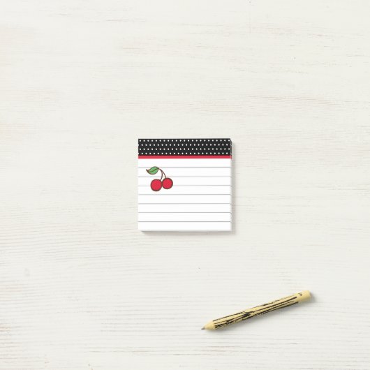 Retro Cherry Notitieblok Post It Notes (Op bureau)