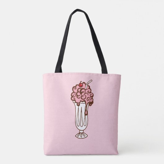 Retro Cherry Soda Canvas tas (Achterkant)