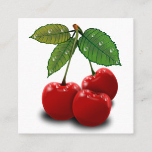 retro cherry square visitekaartje