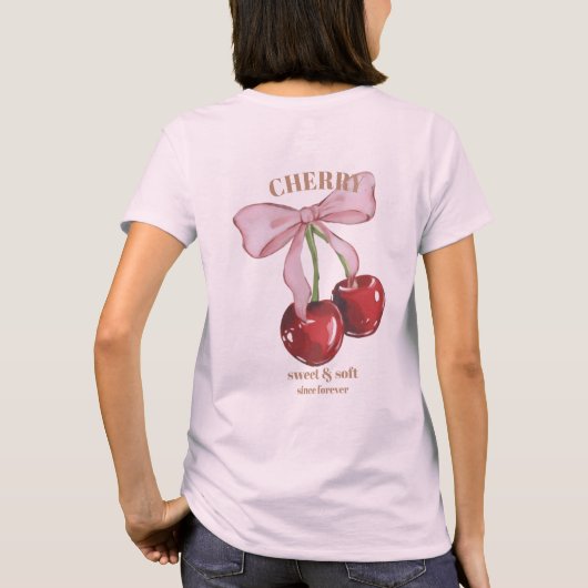 Retro Cherry Sweet & Soft Since Forever Slogan T-shirt (Achterkant)