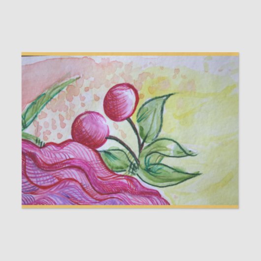 Retro Cherry Tissuepapier (Voorkant)