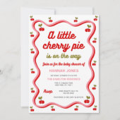 Retro Cherry Valentijn Baby shower Uitnodiging (Voorkant)