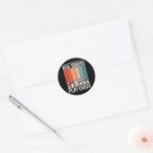 Retro Chess Gamer Board game Chess Piecks Ronde Sticker (Envelop)