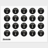 Retro Chess King  Chess Lover Ronde Sticker (Vel)