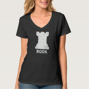 Retro Chess Piece Castle Chess Club White C T-shirt