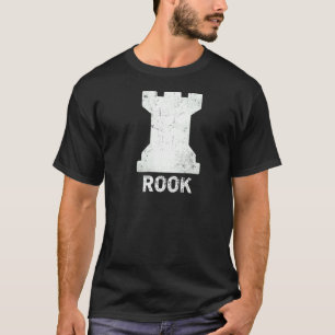 Retro Chess Piece Castle Chess Club White C T-shirt