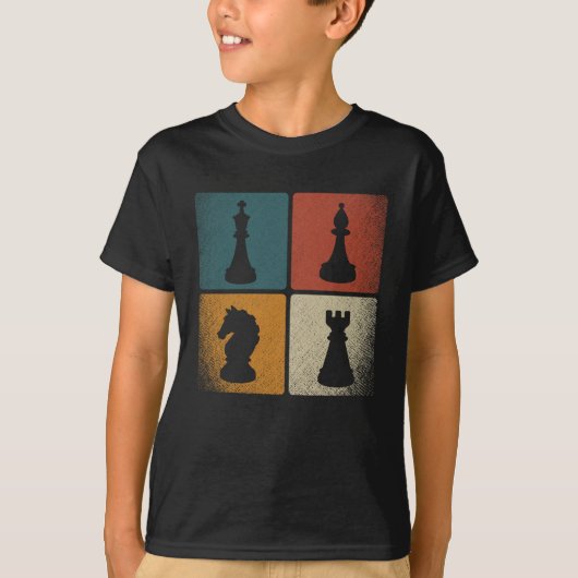 Retro Chess Piecks Creër  Chess Lover T-shirt (Voorkant)