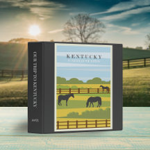 Retro Chevaux Kentucky Travel Scrapbook Album Noir