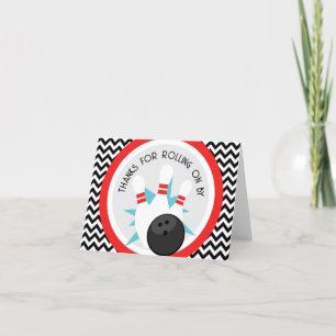 Retro Chevron Bowling Merci Cartes