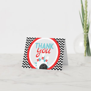 Retro Chevron Bowling Merci Cartes