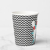 Retro Chevron Bowling Party papieren bekers (Rechts)