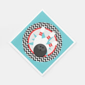 Retro Chevron Bowling Party Papieren servetten (Hoek)