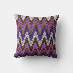 Retro Chevron en Wavy Stripes Pattern 3 Kussen