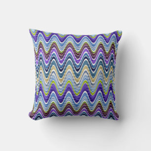 Retro Chevron en Wavy Stripes Pattern Kussen