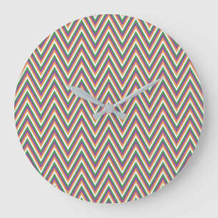 Retro Chevron Patroon Grote Klok