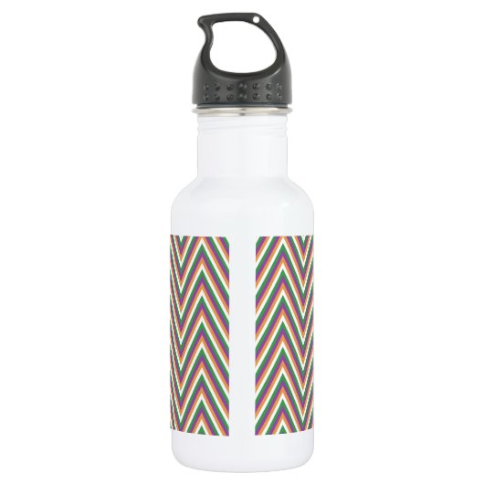 Retro Chevron Pattern Cool Monogram Waterfles (Achterkant)