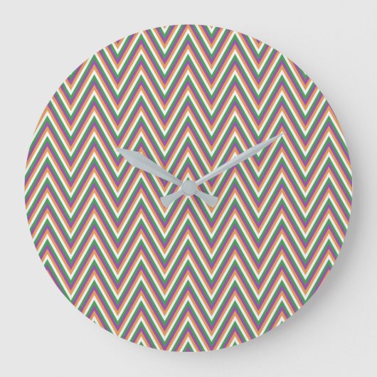 Retro Chevron Pattern Grote Klok (Voorkant)