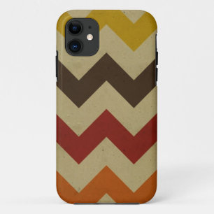 Retro chevron zigzag bijtende buisjes iPhone 11 hoesje